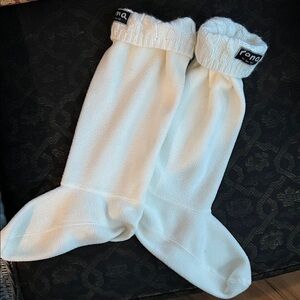 Roma fleece boot socks with knit fold over band